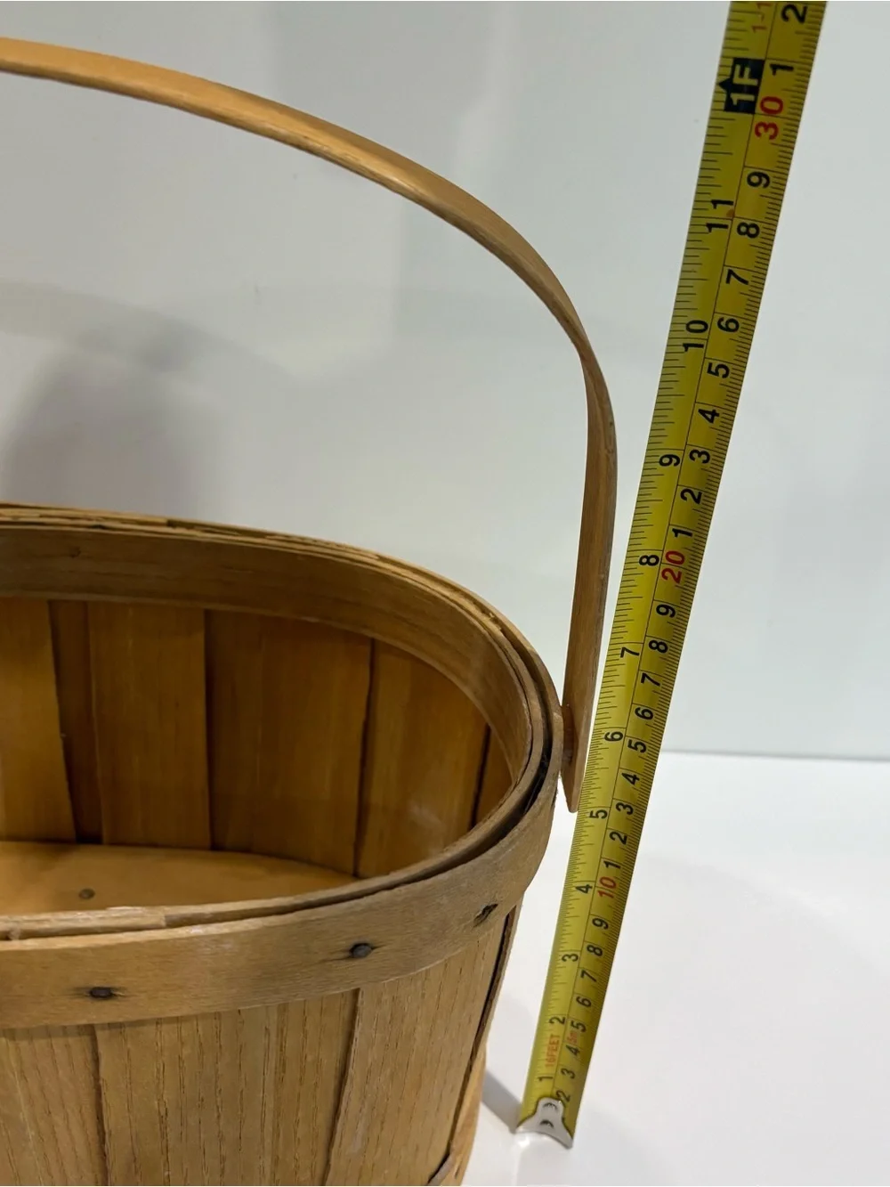 Vintage Peterboro Basket Co Woven Wood Basket Handle Rectangle 11